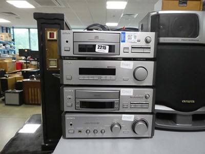 Lot 2215 - Sony mini hifi system consisting of a CD...