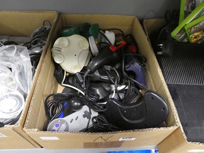 Lot 2217 - Box containing various game controllers