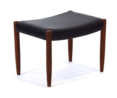 Lot 45 - A 1960's Swedish teak and black vinyl stool by...