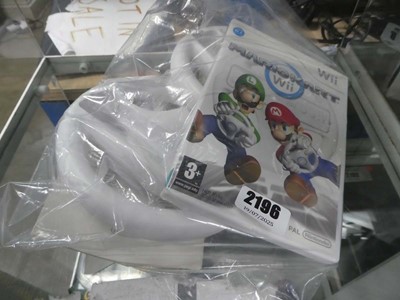 Lot 2196 - Copy of Mario Kart Wii with 2 steering wheel...
