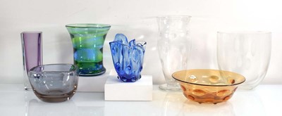 Lot 180 - A group of late 20th century glass bowls and...