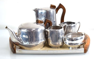 Lot 187 - A Picquot ware tea service including a tray,...