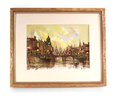 Lot 202 - Ron Folland (1932-1999), A Parisian scene,...