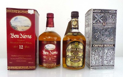Lot 167 - 2 bottles, 1x Chivas Regal 12 year old Scotch...