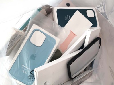 Lot 2444 - Large bag of various iPhone cases, Apple Watch...