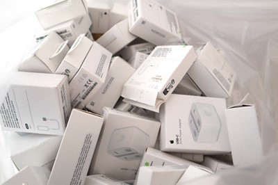 Lot 2445 - Large bag of Apple power adapters, cables and...