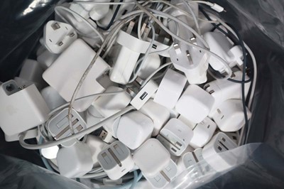 Lot 2446 - Large bag of Apple power adapters, cables and...
