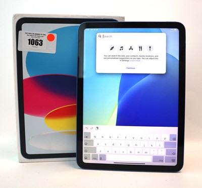 Lot 1063 - iPad 10th Gen A2696 64GB Blue with box