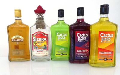 Lot 256 - 5 bottles, 1x Sierra Tequila 38% 50cl, 1x...