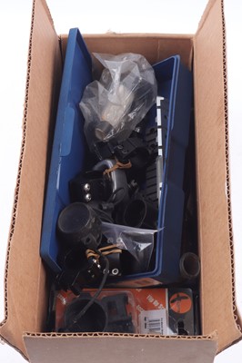 Lot 1121 - Box of airgun scope mounts, rails, and spares