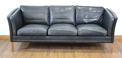 Lot 213 - A 1970's Danish three-seater sofa upholstered...