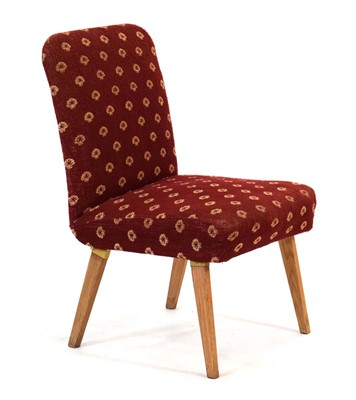 Lot 226 - A 1950/60's British side chair, the red fabric...