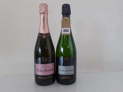 Lot 302 - 2 bottles of Nicolas Feuillatte Champagne, 1x...