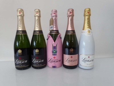 Lot 320 - 5 bottles of Lanson Champagne, 1x Le Rose...