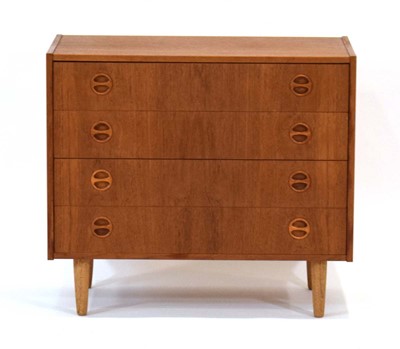 Lot 232 - A 1960's Danish teak chest of four long...