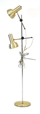 Lot 169 - A 1970's Danish twin-spot floor lamp with...
