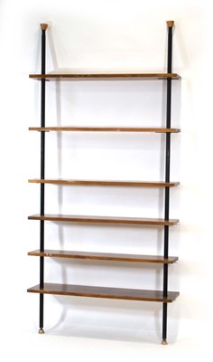 Lot 247 - A 1960's wall-mounted waterfall bookshelf, the...