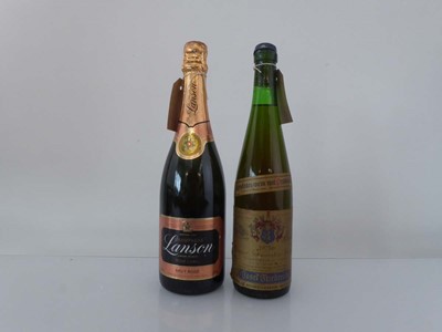 Lot 336 - 2 bottles, 1x Lanson Rose Label Brut Champagne...