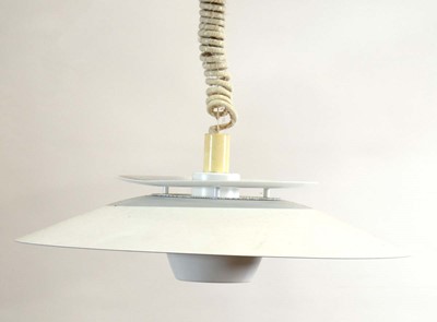 Lot 193 - A 1970's Danish white enamelled ceiling light