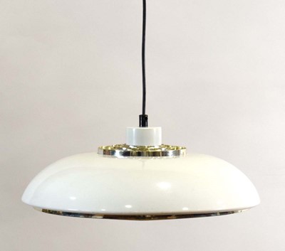Lot 248 - A 1970's cream enamelled ceiling light with...
