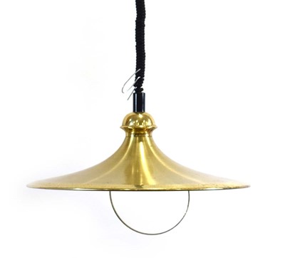 Lot 250 - A Danish brass finished pull-down open ceiling...