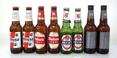 Lot 464 - 57 bottles of lagers, 24x Becks 4% 27.5cl, 11x...