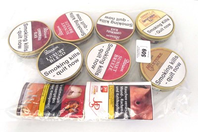 Lot 509 - 7 tins & 2 pouches of Tobacco, 2x Peterson...