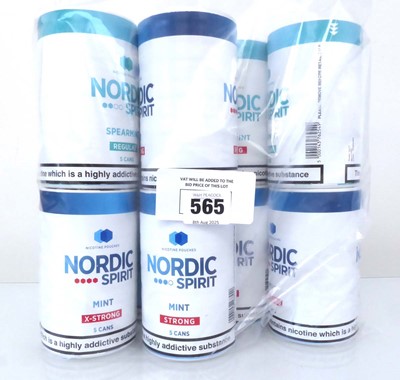 Lot 565 - 10 tubes of 5 packs of Nordic Spirit Nicotine...