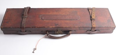 Lot 1410 - Leather gun case, fitted interior for 30 ins...