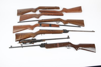 Lot 1644 - 5 air rifles for spares and repairs - 2 x BSA...