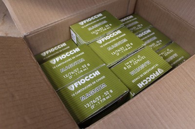 Lot 2055 - (S2) 140x 12 bore Fiocchi 52gr shot size 0...