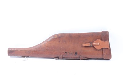 Lot 1417 - Leather 'Leg-O-Mutton' gun case for 31½"...