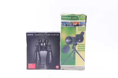 Lot 1218 - Auriol zoom binoculars 10-30 x60, boxed,...