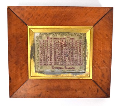 Lot 108 - A 19th century multiplication table sampler,...