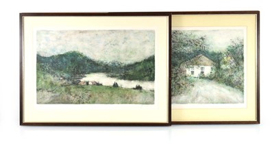 Lot 302 - French 20th Century School, Chalets by a river,...