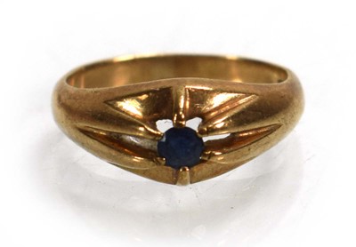 Lot 673 - A 9ct yellow gold signet ring set small...