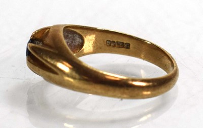 Lot 673 - A 9ct yellow gold signet ring set small...