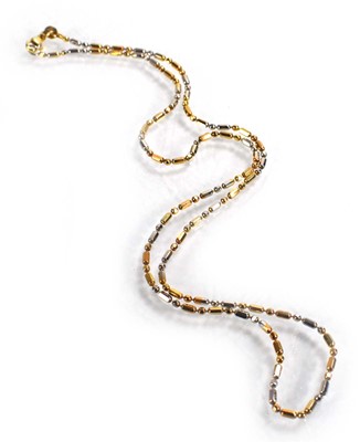 Lot 680 - A 14ct two colour gold bead type necklace, l....