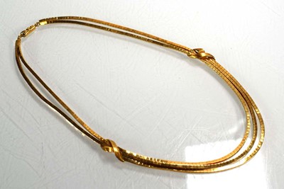 Lot 700 - An 18ct yellow gold multi strand boxlink...