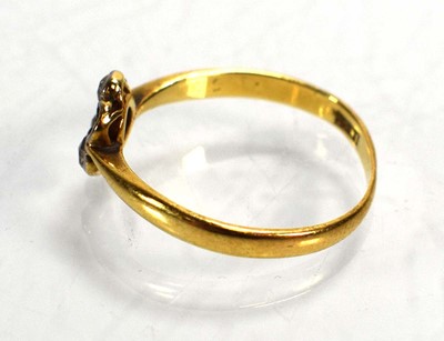 Lot 703 - An 18ct yellow gold cluster ring set small...