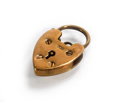 Lot 705 - A 9ct yellow gold clasp of heart shaped form,...