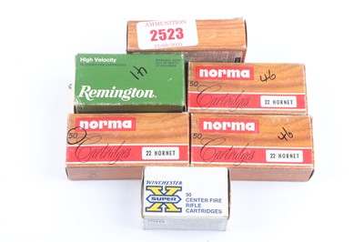 Lot 2523 - (S1) 264 x .22 Hornet assorted rifle cartridges