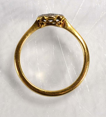 Lot 721 - An 18ct yellow gold cluster ring set small...