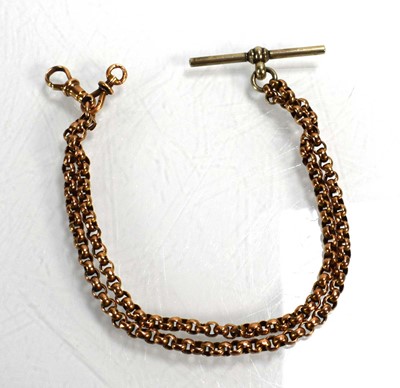 Lot 727 - A 9ct yellow gold chainlink watch chain with...