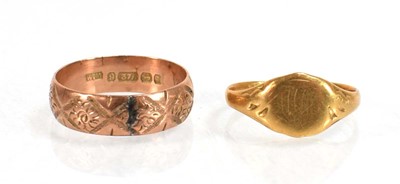 Lot 728 - A late Victorian 9ct rose gold engraved...