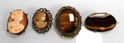 Lot 732 - A late 19th/early 20th century cameo brooch...