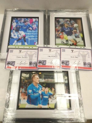 Lot 2015 - 3x framed photos of FC Rangers footballers;...