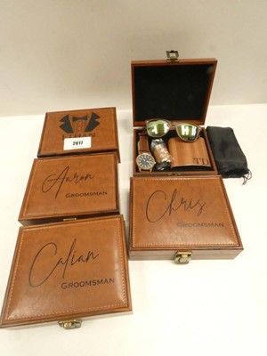 Lot 2017 - 5x cased wedding groomsman kits (customised)