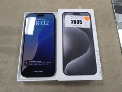 Lot 2535 - Boxed Apple iPhone 15 Pro Max 256 GB in black...