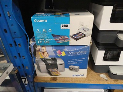 Lot 2561 - Epson Photo Printer and Canon Compact Photo...